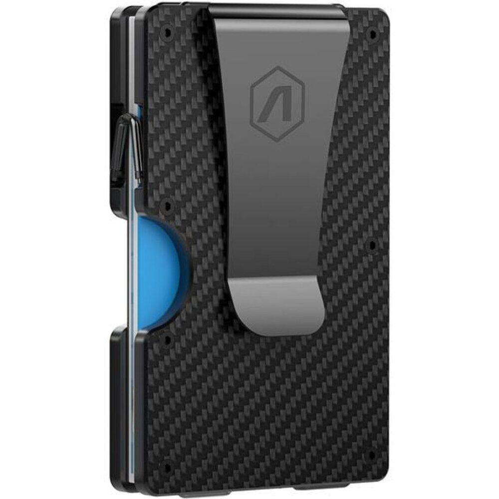 Men Slim Metal Money Clip Wallet, RFID Blocking Aluminum Cash Credit Card Holder